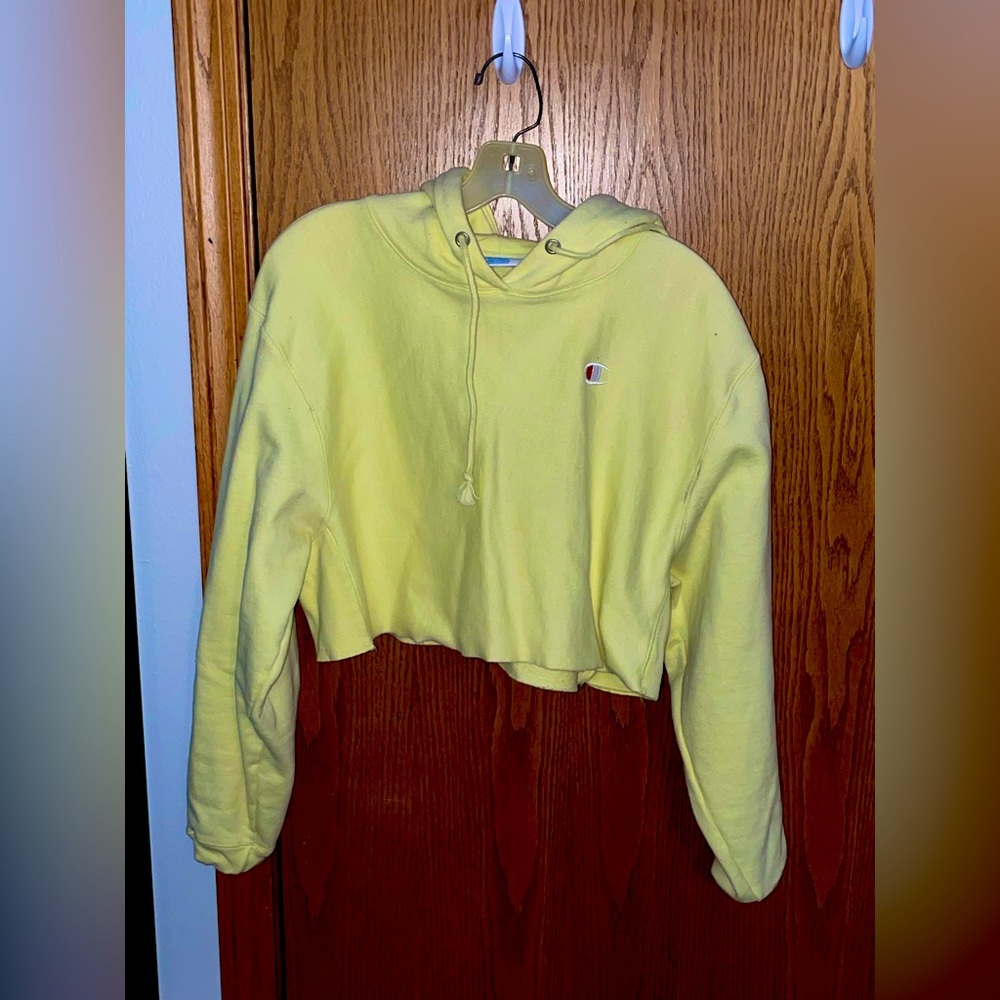 Small Champion Yellow Crop Hoodie